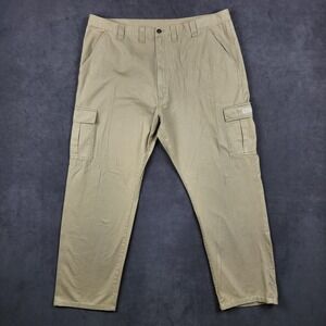 Wrangler Cargo Pants Mens 44x32 Khaki Tan Cotton Utility Casual Workwear NEW
